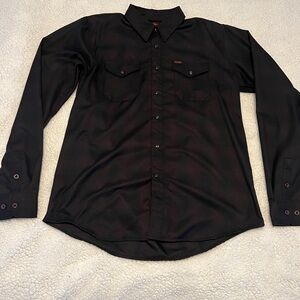 DIXXON FLANNEL DARKNESS Black Flannel Button-Up Shirt